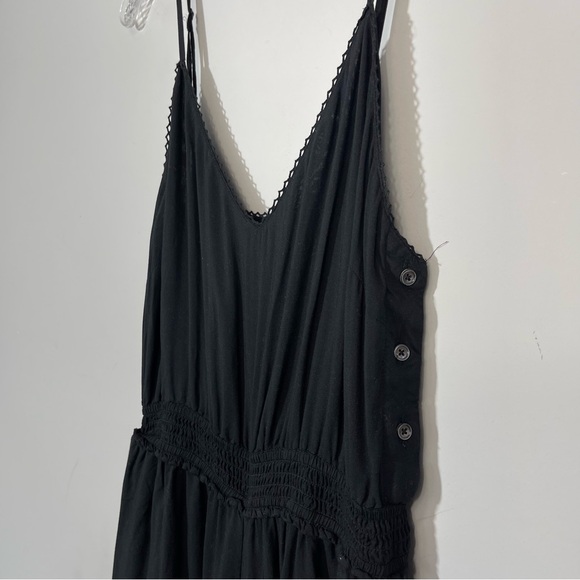 ARITZIA Wilfred Irène Jumpsuit Black M Lace Trimmed Crop Wide Leg Minimalist - Picture 9 of 16